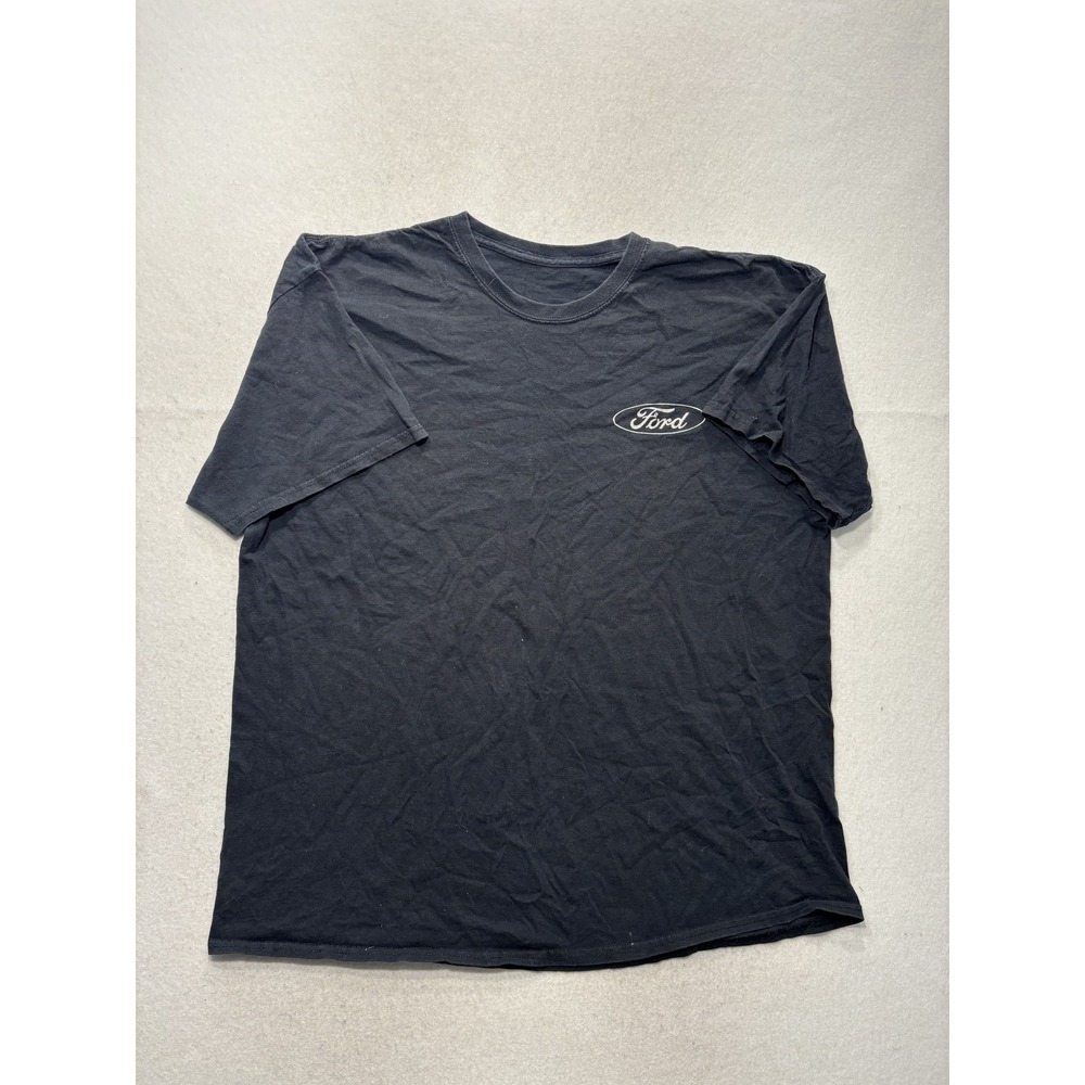 Ford Shirt Mens Large Black American Flag Logo Back Graphic Tee Patriotic